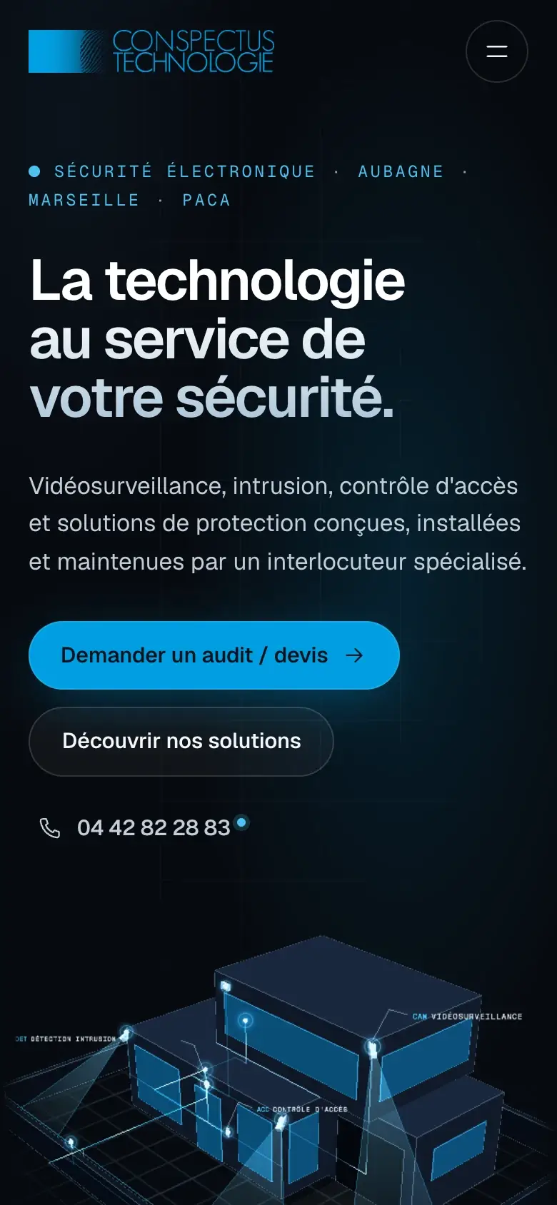Version mobile de la même page — Conspectus Technologie.